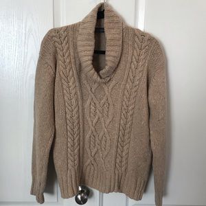 Irelandseye wool / cashmere cable knit shawl collar sweater